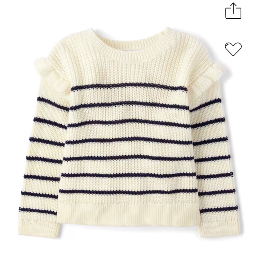 The Children's Place | Cream and Navy Striped Knit Top | 3T